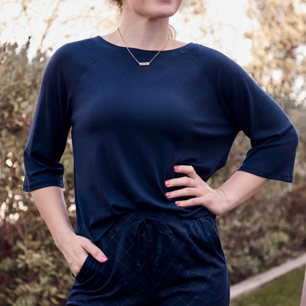 Fabletics XL Quinn Short Sleeve Oversized Navy T-shirt NWT